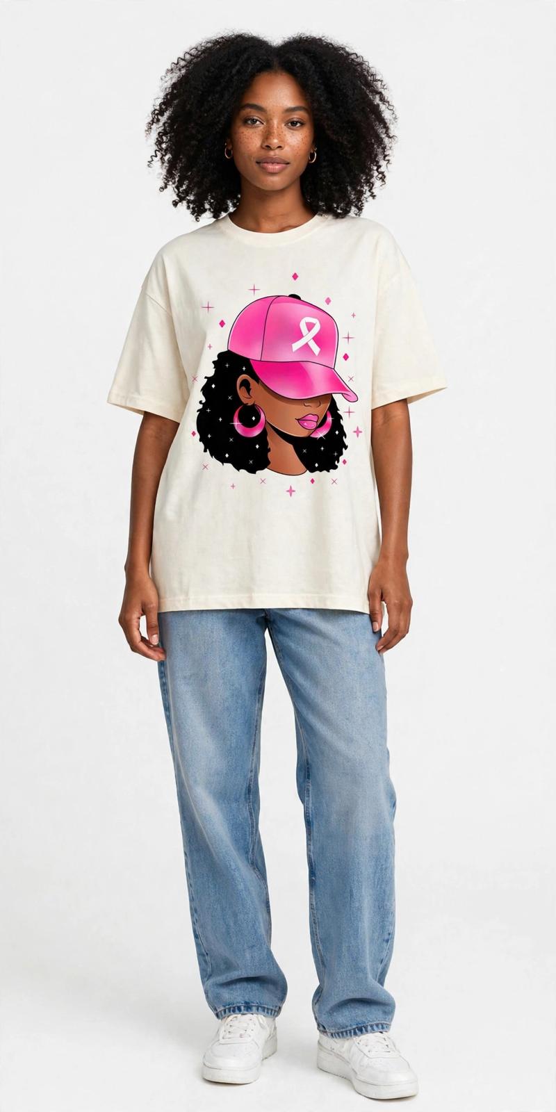Pink Ribbon Queen Graphic T-Shirt