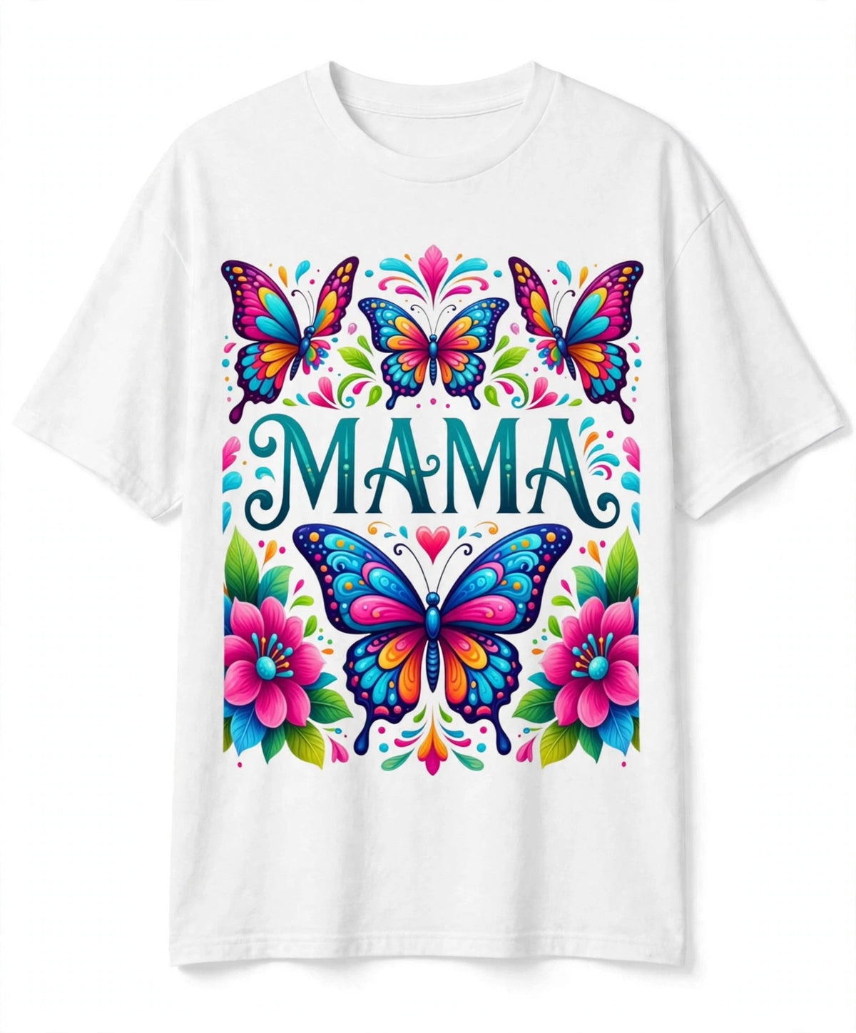 Mama Butterfly Floral Graphic T-Shirt