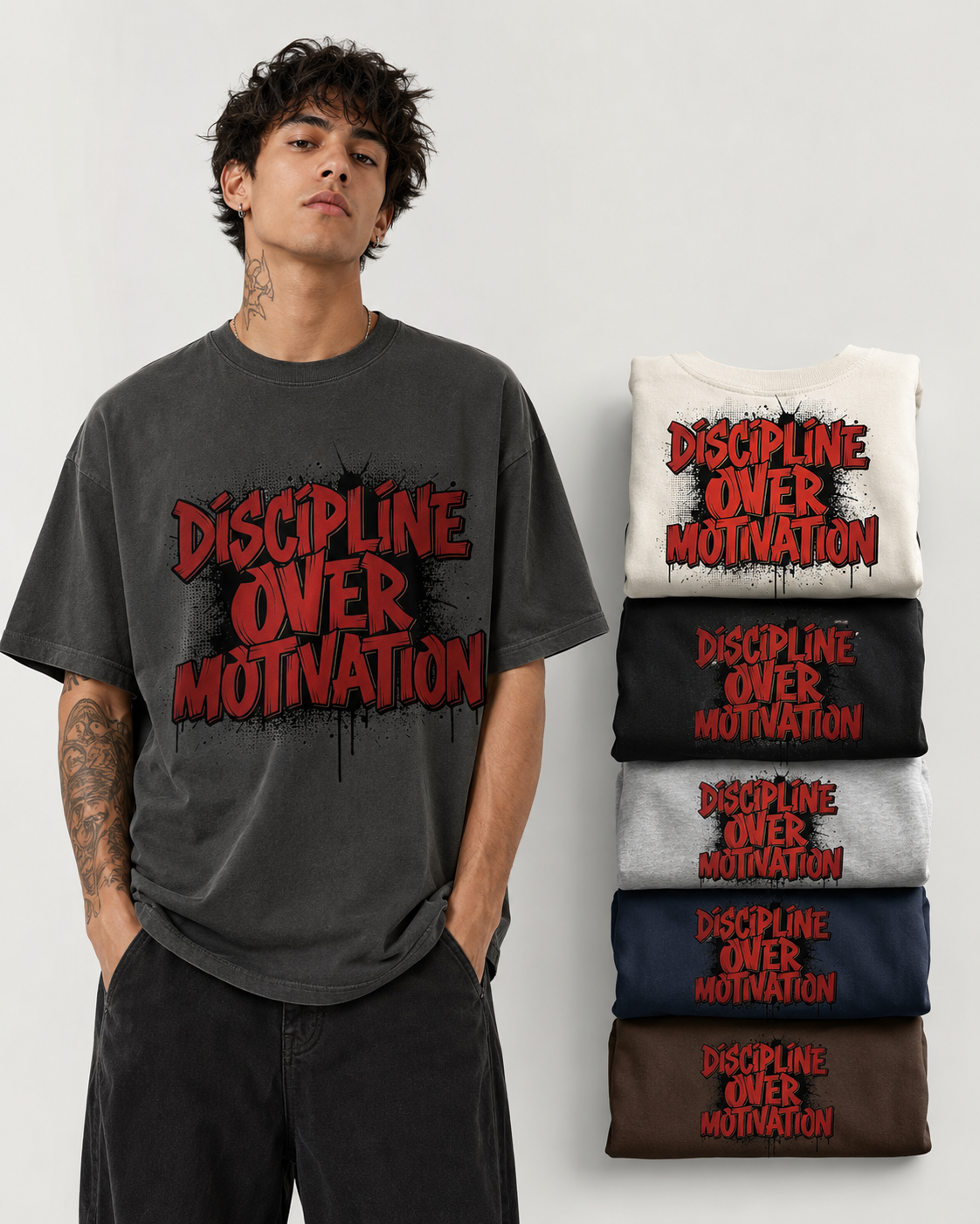 Discipline Over Motivation Graphic Tee