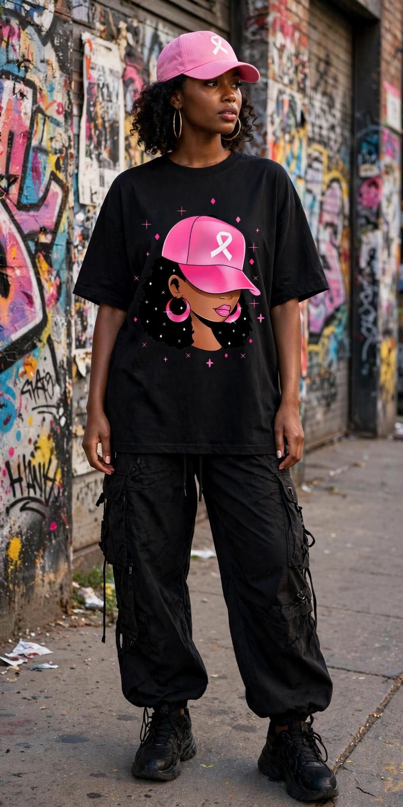 Pink Ribbon Queen Graphic T-Shirt