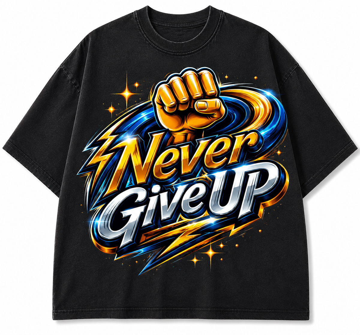 Never Give Up Motivational Graphic Tee
