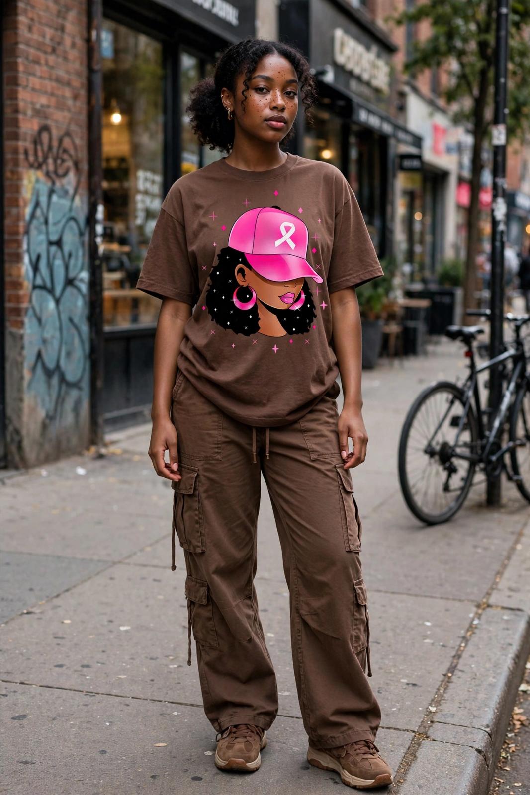 Pink Ribbon Queen Graphic T-Shirt
