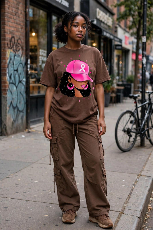 Pink Ribbon Queen Graphic T-Shirt