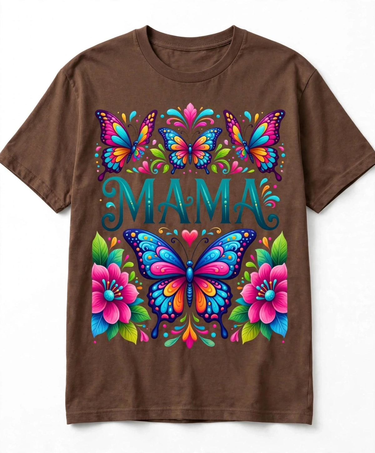 Mama Butterfly Floral Graphic T-Shirt