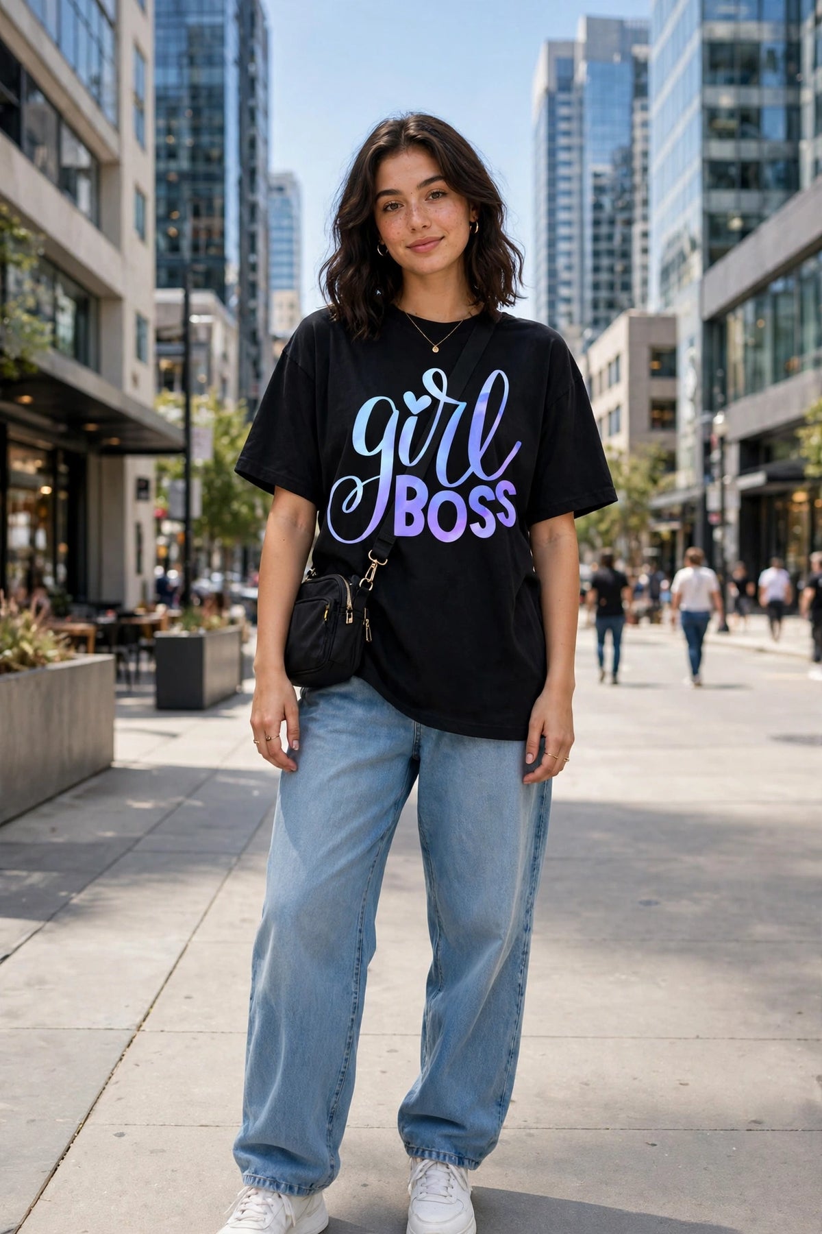 Girl Boss Pastel Lettering Graphic Tee