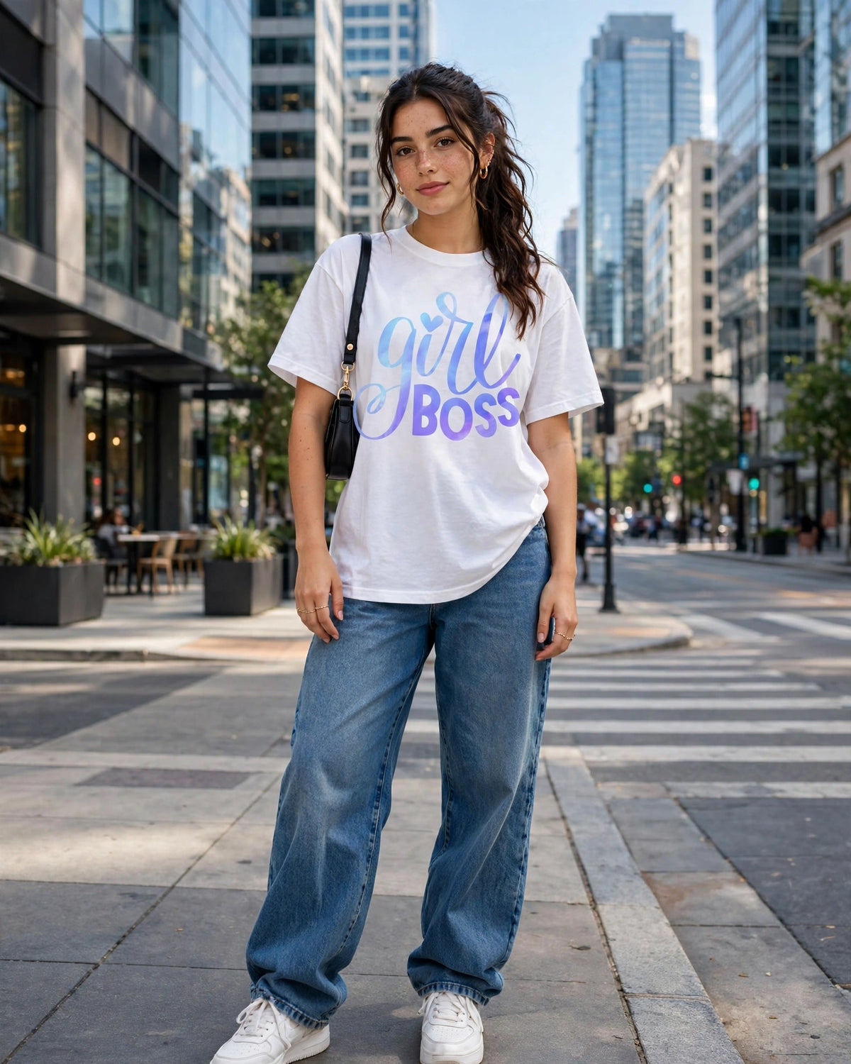 Girl Boss Pastel Lettering Graphic Tee